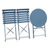 Set De Mesa Y Sillas De Jardín Bistro, Gris Azul Redondo Plegable