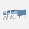 Mueble De Jardín Plegable Emilia Rectangular Azul Gris Con Cuatro