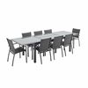 Conjunto De Mesa De Jardín Con Sus Sillas, Aluminio, 8 Plazas, Gris