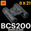 Kodak Binocular Bcs200 - Binocular Compacto, Aumento 8x, Campo De Visión 126m A 1000m, Correa De Transporte Y Estuche Incluidos - Negro