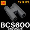 Kodak Binocular Bcs600 - Binocular Compacto, 12 Aumentos, Correa Para El Cuello Y Funda De Transporte Incluidas, Lente De 32 Mm De Diámetro - Negro