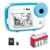 Agfa Photo Pack Realikids Instant Cam + 1 Tarjeta Micro Sd 32gb + 3 Rollos Papel Térmico Atp3wh - Cámara Instantánea Para Niños, Pantalla Lcd De 2,4', Espejo Selfie Y Filtro Fotográfico - Azul