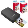 Agfa Photo - Paquete: Impresora Realipix Mini P + 100 Papeles Fotográficos - Impresora Fotográfica Bluetooth De 5,3 X 8,6 Cm - Sublimación Térmica De 4 Pasadas - Negro