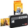 Mini Pack Impresora Kodak P210 Retro 2 + Cartucho Y Papel Para 30 Fotos - Impresora Conectada Por Bluetooth - Fotos Formato 5,3 X 8,6 Cm - Batería De Litio - Sublimación Térmica 4pass