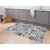 Alfombra De Cocina Baldosas De Cemento 90 X 130 Cm - Azul