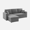 Sofá Cama Chaise Longue 3 Plazas Intercambiable, Gris