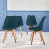 Sillón De Diseño Verde Agua En Madera Y Tela Con Patas De Compás