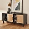 Soporte De Tv Negro Y Caña 115 X 40 X 48cm  | Sweeek