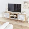 Mueble Tv Madera Y Blanco  | Sweeek