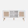 Mueble De Tv De Caña 120x39x56,5cm - Blanco  | Sweeek