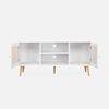 Mueble De Tv De Caña 120x39x56,5cm - Blanco  | Sweeek