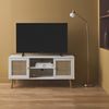 Mueble De Tv De Caña 120x39x56,5cm - Blanco  | Sweeek