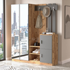 Mueble Recibidor Madera Y Gris Con Espejo Anka