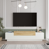 Mueble Tv Diseño 160 Cm Blanco Y Madera Melo