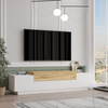 Mueble Tv Diseño 160 Cm Blanco Y Madera Melo