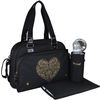 Bolso Cambiador + Accesorios - Negro Con Corazón Dorado Baby On Board