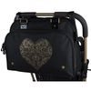 Bolso Cambiador + Accesorios - Negro Con Corazón Dorado Baby On Board