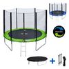 Cama Elástica De 305cm Reversible Verde/azul, Pack Trampolín Adelaïde + Red De Seguridad + Escalera + Lona + Kit De Anclaje.