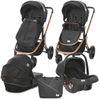 Carrito De Bebé Ramona Trío Capazo Duro Luxe Black