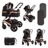 Carro De Bebé Tres Piezas Convertible Lora Hasta 15 Kg De Lorelli Luxe Black