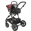 Carro De Bebé Tres Piezas Convertible Lora Hasta 15 Kg De Lorelli Luxe Red Elephants