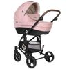 Carrito De Bebé Trio Con Capazo Duro Crysta Hasta 22 Kg De Lorelli Blossom Pink