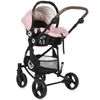 Carrito De Bebé Trio Con Capazo Duro Crysta Hasta 22 Kg De Lorelli Blossom Pink