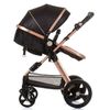 Carrito De Bebé Havana Trio Convertible Hasta 22 Kg Con Bolso Y Mosquitera Obsidian Gold