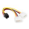 Actecom Cable Duplicador Alimentacion Pci Express De 6 Pines A 2 X Molex Lp4