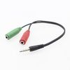 Actecom Adaptador Color Jack Macho A 2 Jack Hembra Conversor Microfono Y Auricular Splitter Pc Audio