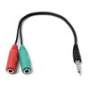 Actecom Adaptador Color Jack Macho A 2 Jack Hembra Conversor Microfono Y Auricular Splitter Pc Audio