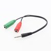 Actecom Adaptador Color Jack Macho A 2 Jack Hembra Conversor Microfono Y Auricular Splitter Pc Audio