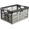 Robusta Caja Plegable Con Asas Suaves, 54 X 37 X 28 Cm, 45 L, Ben, Gris Claro