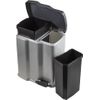 Cubo De Basura Con 2 Compartimentos, 7 L + 15 L, Gunnar, Plateado