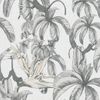 Papel De Pared Topchic Monkey Jungle Leaves Gris Y Negro Noordwand