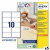 Etiquetas Para Impresora Avery L4744rev Blanco 25 Hojas 96 X 50,8 Mm (5 Unidades)