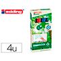 Rotulador Edding 28 Para Pizarra Blanca Ecoline 90% Reciclado Bolsa 4 Colores Surtidos Punta Redonda 1,5-3