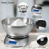 Báscula De Cocina Digital Con Bol Removible, Tazón 2l, Acero Inox, Medición Líquidos, Precisión 1g Plata  Proficook Kw 1040