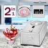 Proficook Icm 1091 Heladera Con Compresor Máquina Hacer Helados Sorbetes Y Máquina Yogourt (2 En 1), 1.5 Litros, Carcasa Acero Inox, Pantalla Lcd, Temporizador Digital