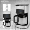 Cafetera De Goteo Programable, 8 - 10 Tazas 1,2 L, Válvula Antigoteo, Mantiene Café Caliente, Lcd 24h Negro/plata 900w Proficook Ka 1191