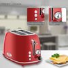 Tostadora Pan, Ranura Ancha 2 Rebanadas, Indicador Nivel Tostado, 3 Funciones, Calienta Panecillos Rojo 800w Proficook Ta 1193