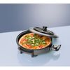 Sartén Eléctrica, Especial Pizza, 36 Cm, Tapa Cristal, Antiadherente, Termostato Ajustable, 3,5cm Negro 1500w Clatronic Pp 3402