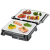 Parrilla Eléctrica Doble, Tapa Basculante, Planchas Cerámicas Antiadherente, Termostato Plata 2000w Clatronic Kg 3571