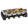 Clatronic Rg 3678 - Raclette Grill Con Piedra Natural Y Placa Reversible, 8 Personas, 1200w