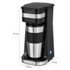 Clatronic Ka 3733 Cafetera 1 Taza Termo, Café Para Llevar, 400 Ml, Filtro Permanente, Vaso Acero Inoxidable, Apagado Automático, Acero Inoxidable/negro