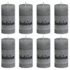 Velas Rústicas 8 Unidades Gris Claro 100x50 Mm Bolsius