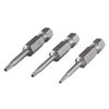 3 Puntas De Atornillador Torx Con Orificio 50 Mm Wolfcraft Tx7-8-9