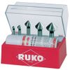 Ruko 102142e - Juego De 5 Avellanadores Cónicos Din 335 Forma C Hss-co 5 90° Para Aceros Va