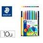 Rotulador Staedtler Noris Club Slim Estuche Carton 80% Reciclado De 10 Unidades Colores Surtidos