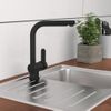 Grifo Monomando Cocina Con Caño Extraíble London Negro Mate Schütte